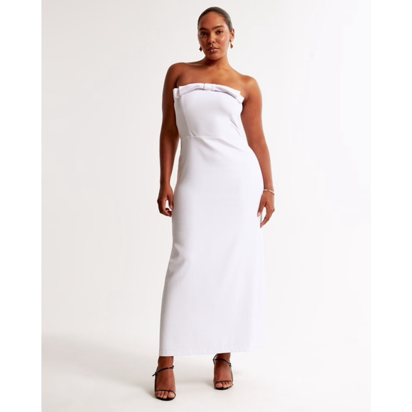 Abercrombie & Fitch Dresses & Skirts - Abercrombie & Fitch White Maxi Bow Front Dress Medium